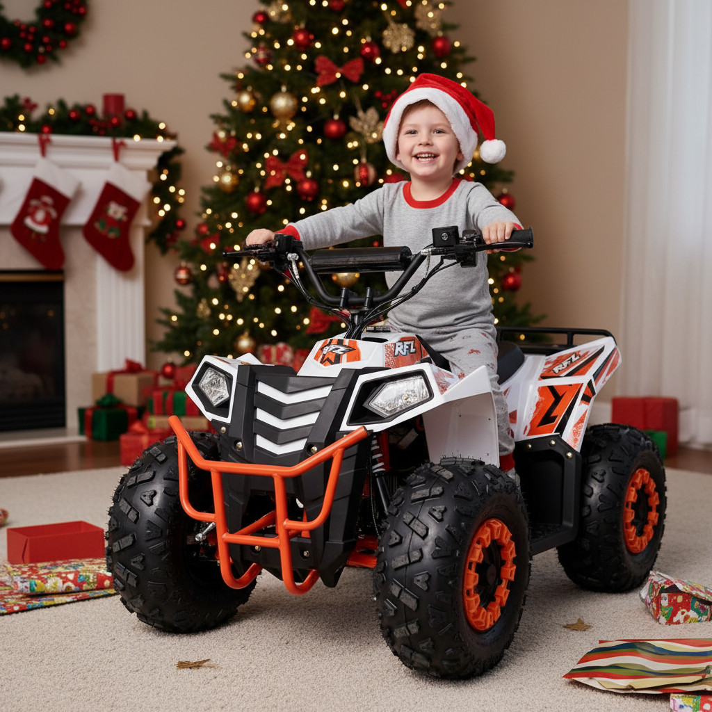 Čtyřkolka pro malé závodníky - Značka APOLLO COMMANDER představuje nový velmi atraktivní model s elektrickým motorem o výkonu 1000W. Čtyřkolka je vhodná pro začínající jezdce od 5-10.. Dětská elektrická čtyřkolka Leramotors by APOLLO COMMANDER 1000W - oranžová