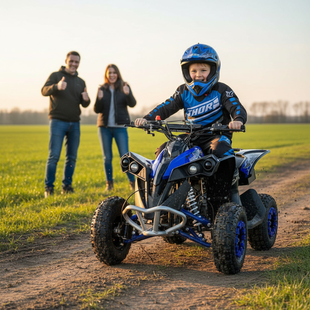 Malá dětská benzínová čtyřkolka Leramotors THOR MINI 49ccm E-START - modrá - 20. pohled