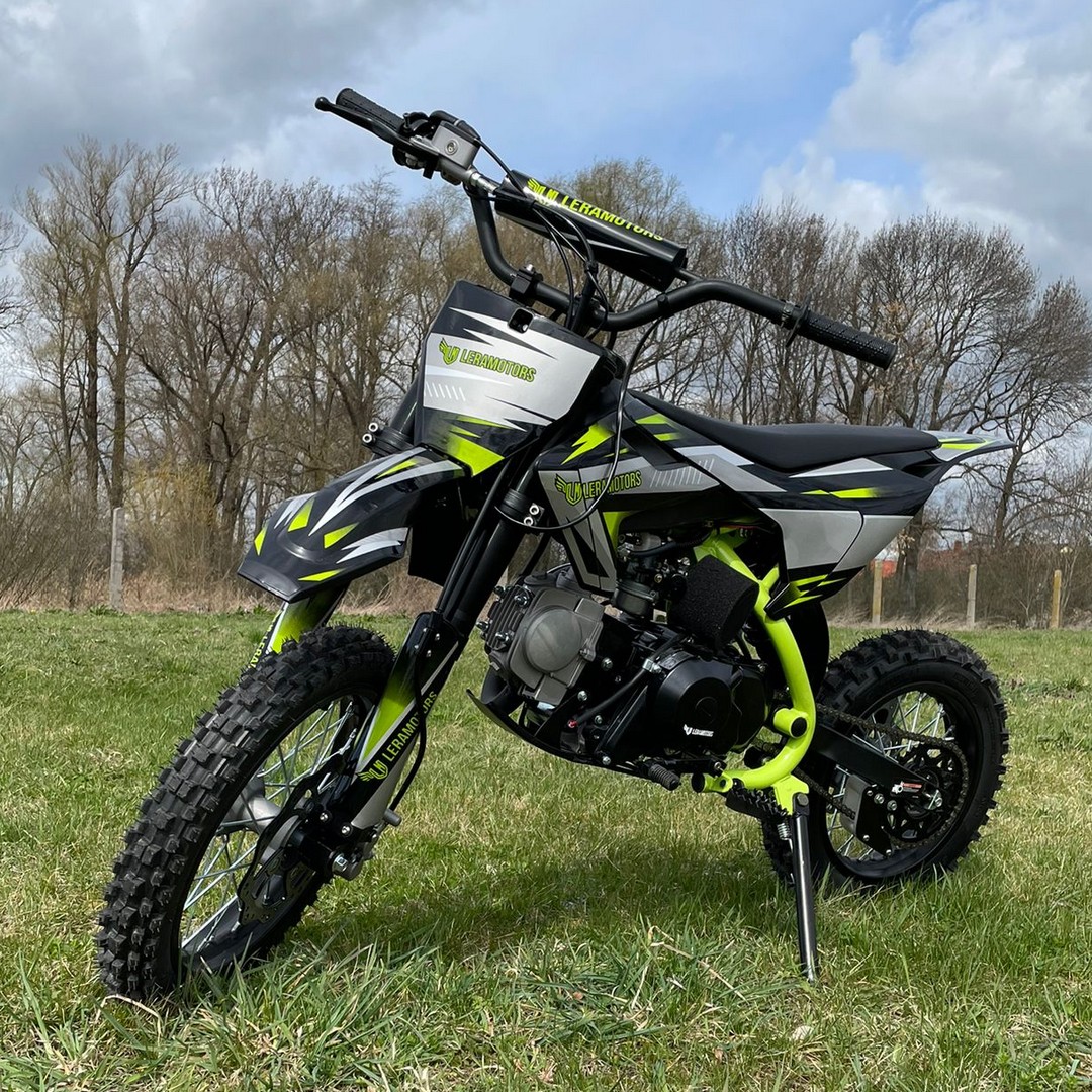 Dětská benzínová motorka Pitbike Leramotors CANNON 125ccm 4T 14/12 E-START - zelená