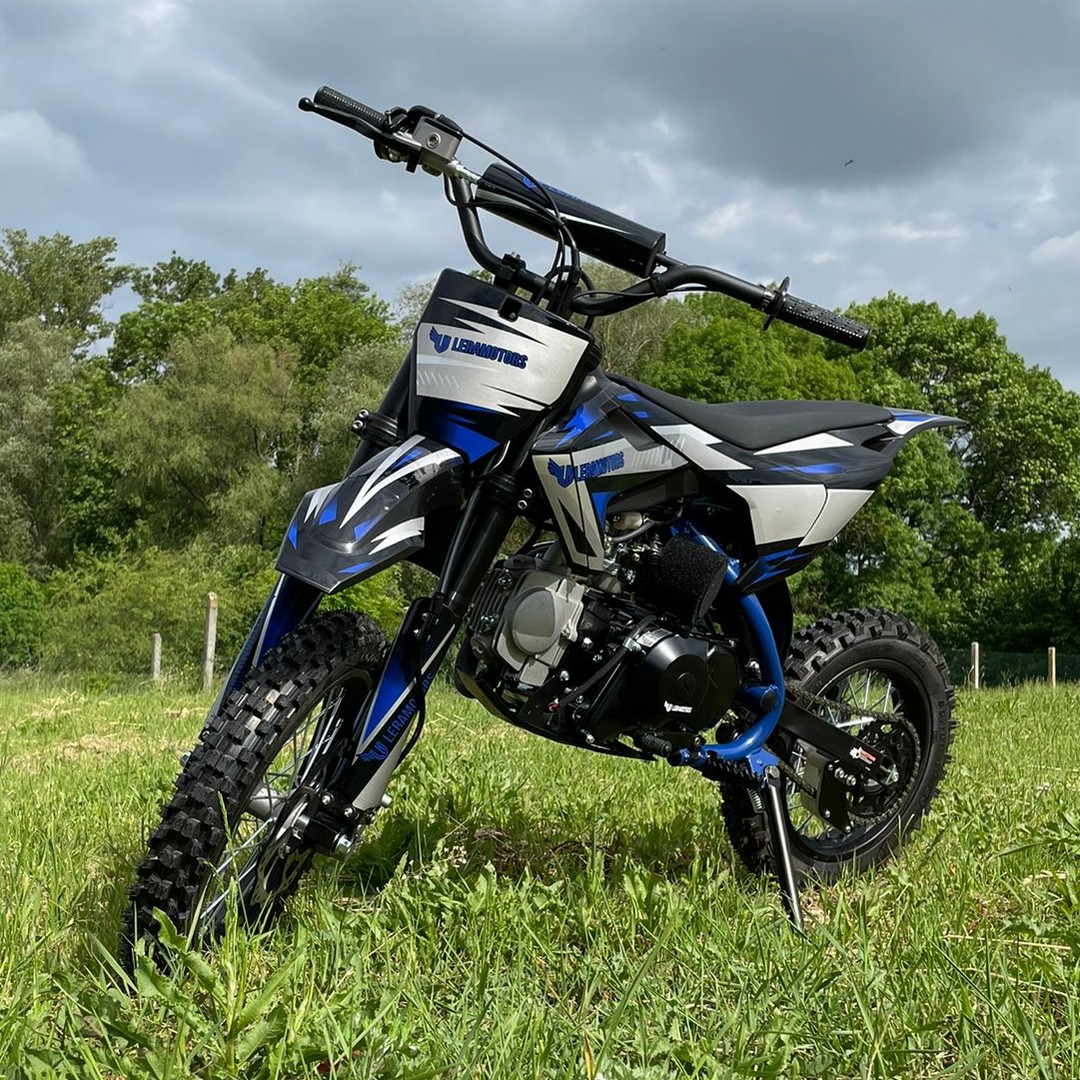 Dětská benzínová motorka Pitbike Leramotors CANNON 125ccm 4T 14/12 E-START - modrá