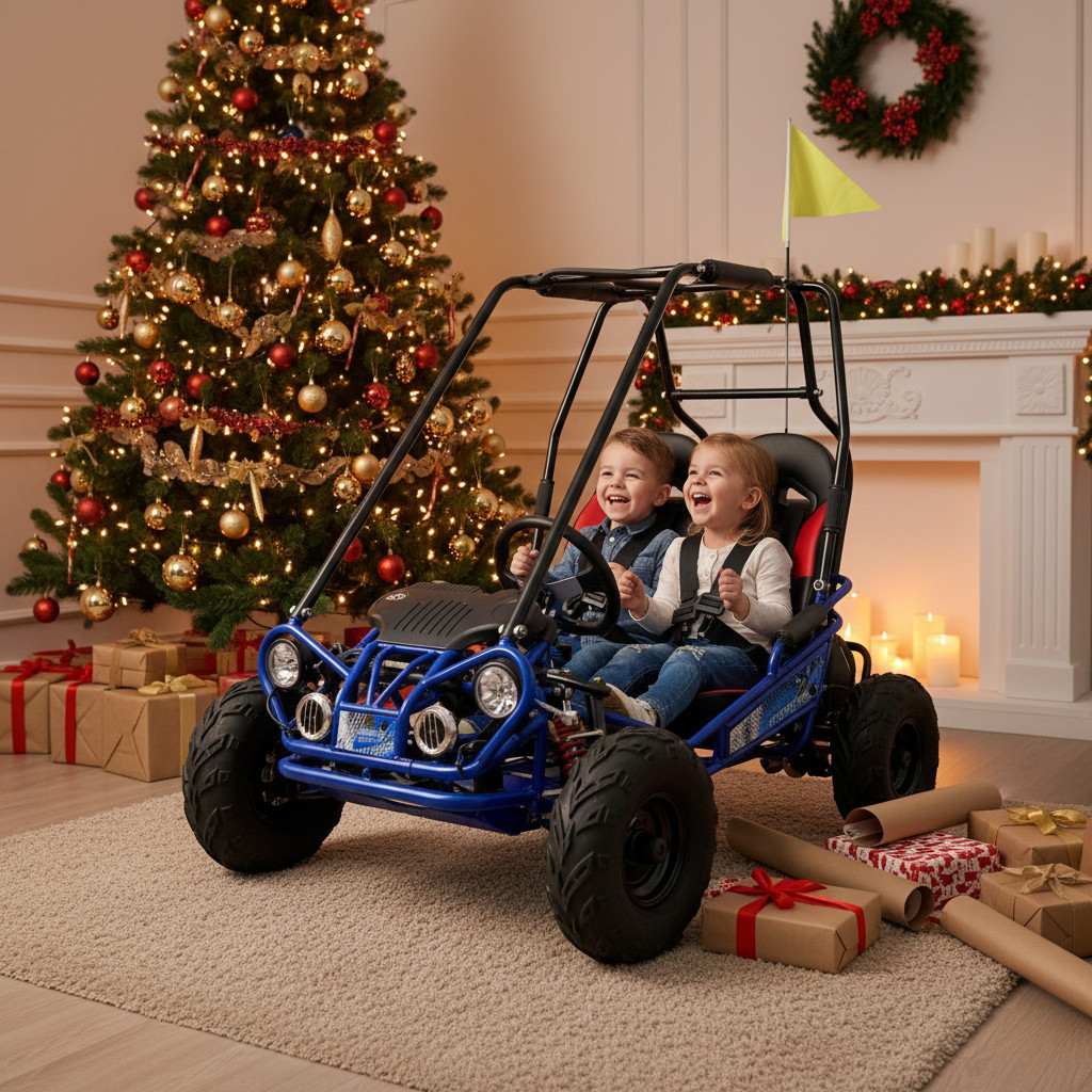 Dětská benzínová Buggy LERAMOTORS PREDATOR 170ccm AUTOMAT - modrá