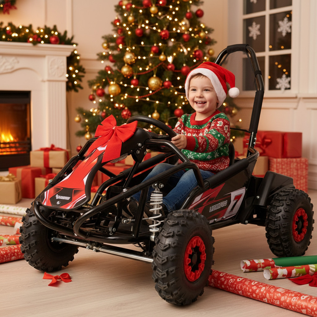 Buggy Razor je vhodná pro děti od 4 do 12 let. Buggy je vybavena silným bezkartáčovým motorem o výkonu 1000W a velkými 6" koly. DOBA DORUČENÍ DO 2-3 PRACOVNÍCH DNÍ
 Dětská elektrická Buggy Leramotors Razor I 1000W - černá