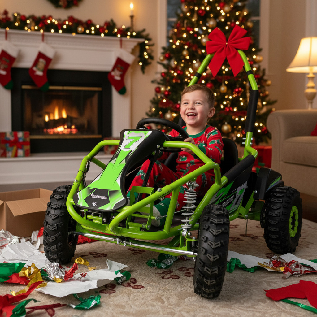 Buggy Razor je vhodná pro děti od 4 do 12 let. Buggy je vybavena silným bezkartáčovým motorem o výkonu 1000W a velkými 6" koly. DOBA DORUČENÍ DO 2-3 PRACOVNÍCH DNÍ
 Dětská elektrická Buggy Leramotors Razor I 1000W - zelená