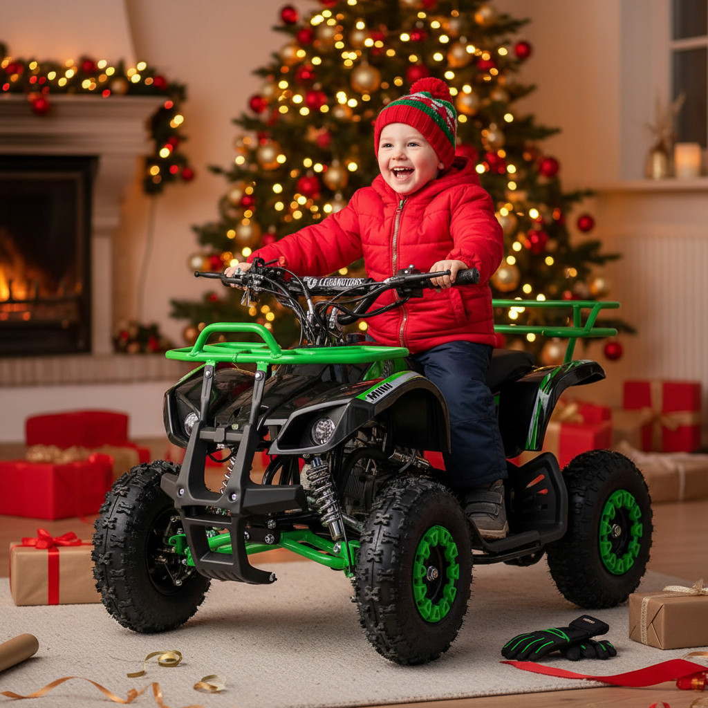 Malá dětská benzínová čtyřkolka Leramotors STORM MINI 49ccm E-START - zelená