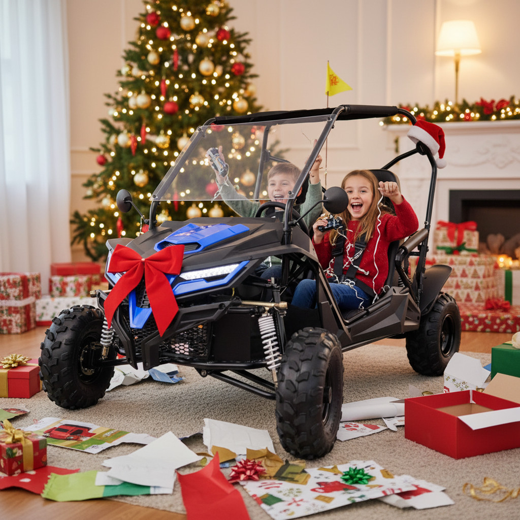 Dětská benzínová Super Buggy 208ccm AUTOMAT limitovaná edice - modrá