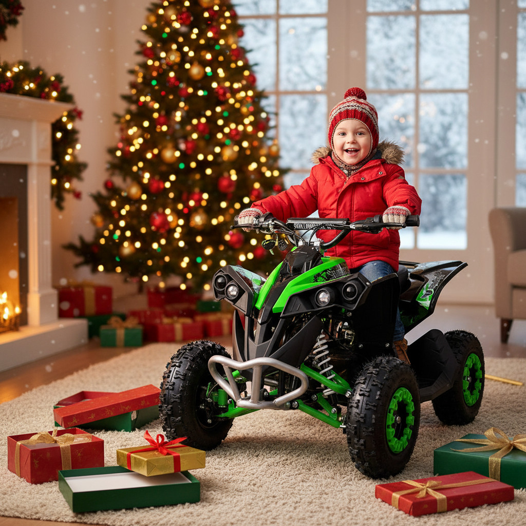 Malá dětská benzínová čtyřkolka Leramotors THOR MINI 49ccm E-START - zelená