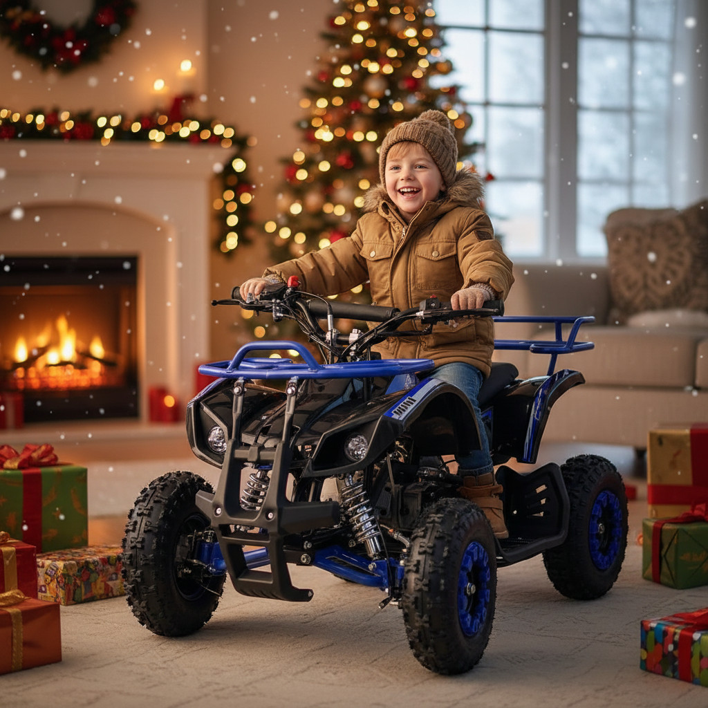 Malá dětská benzínová čtyřkolka Leramotors STORM MINI 49ccm E-START - modrá