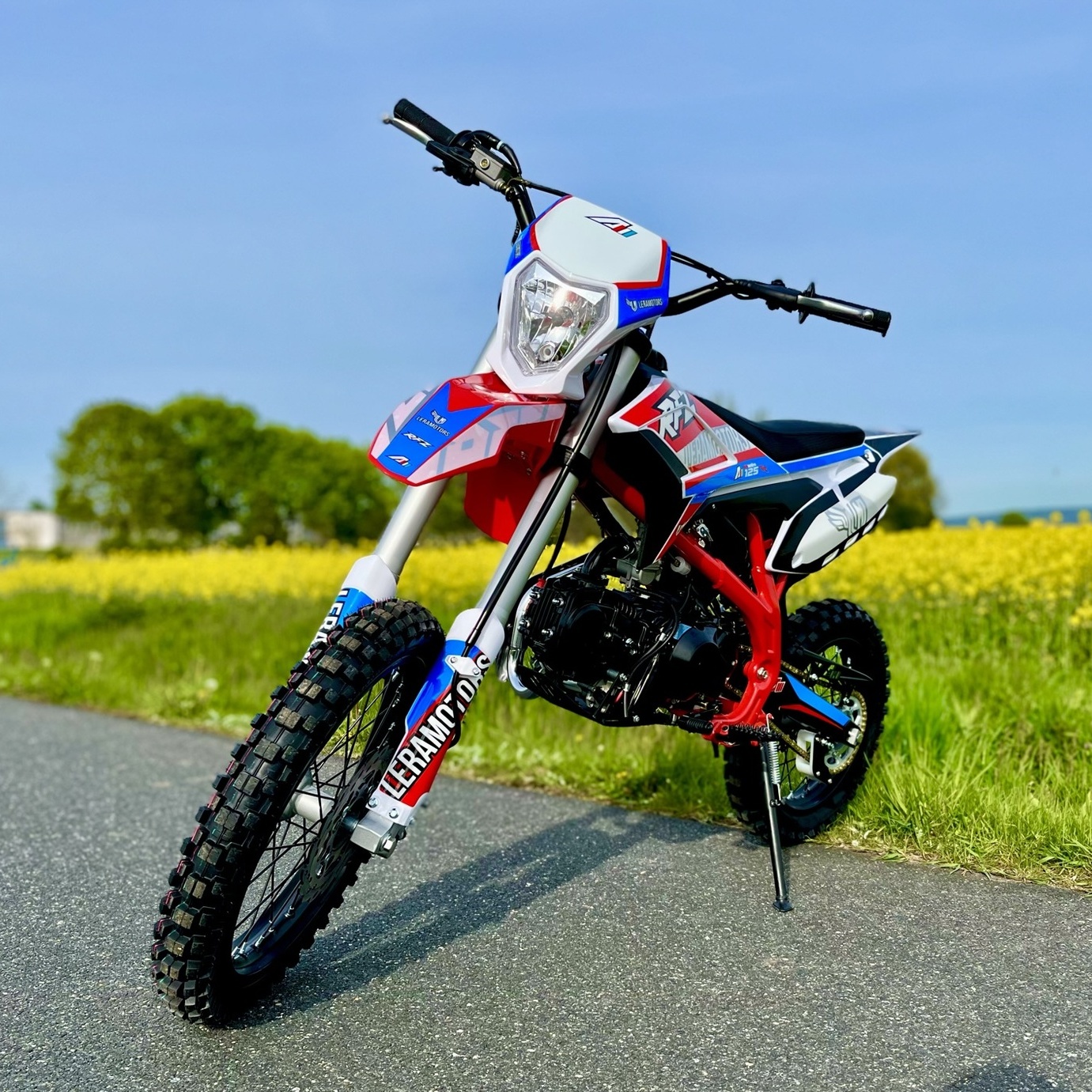 Dětská benzínová motorka Pitbike Leramotors by APOLLO THUNDER 125cc 17/14 E-Start - červená