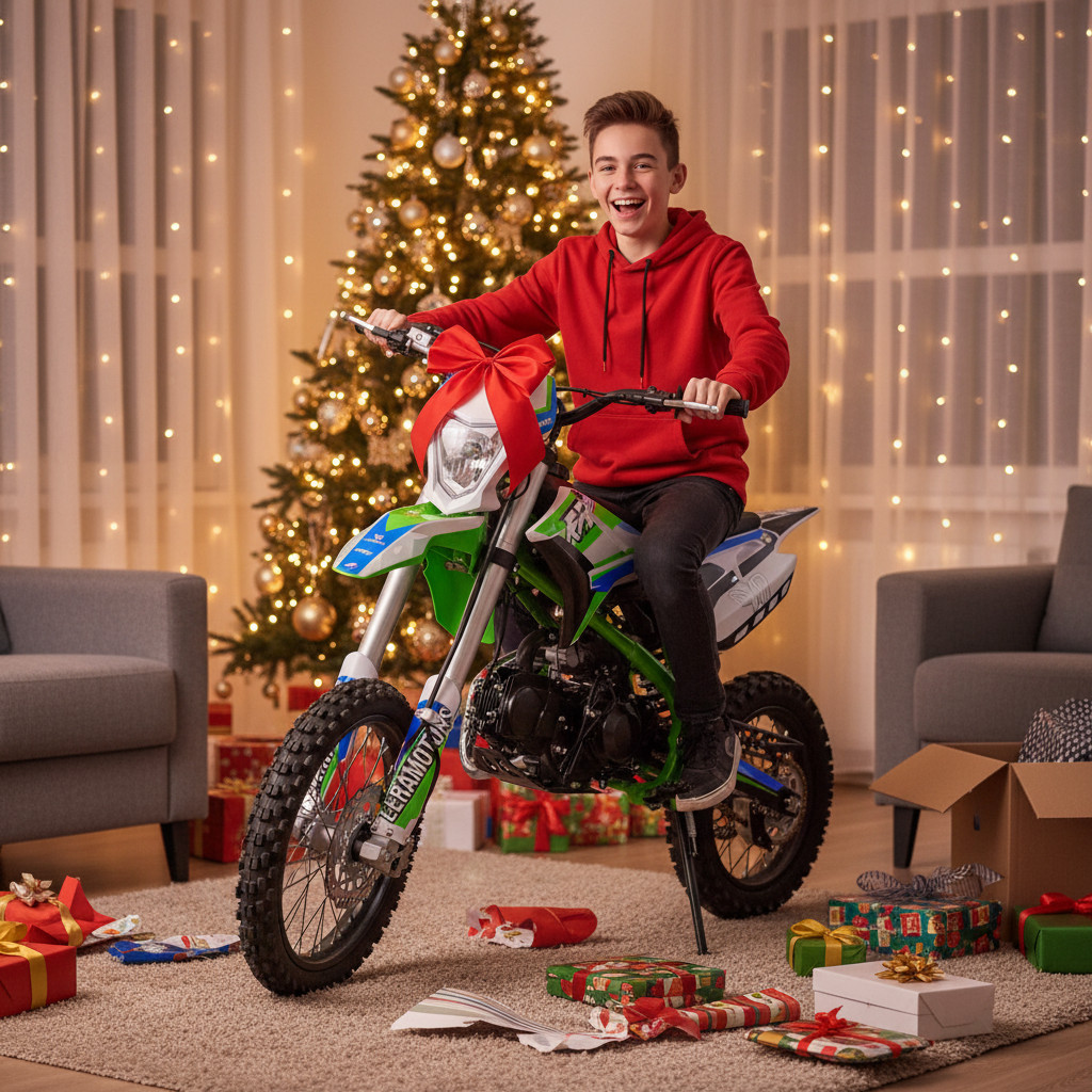 Oblíbená novinka na českém trhu od značky Apollo se pro letošní rok 2025 dočkala i menší verze o objemu 125ccm pro začínající jezdce. Vyzkoušejte novou řadu značkových motorek Thunde.. Dětská benzínová motorka Pitbike Leramotors by APOLLO THUNDER 125cc 17/14 E-Start - zelená