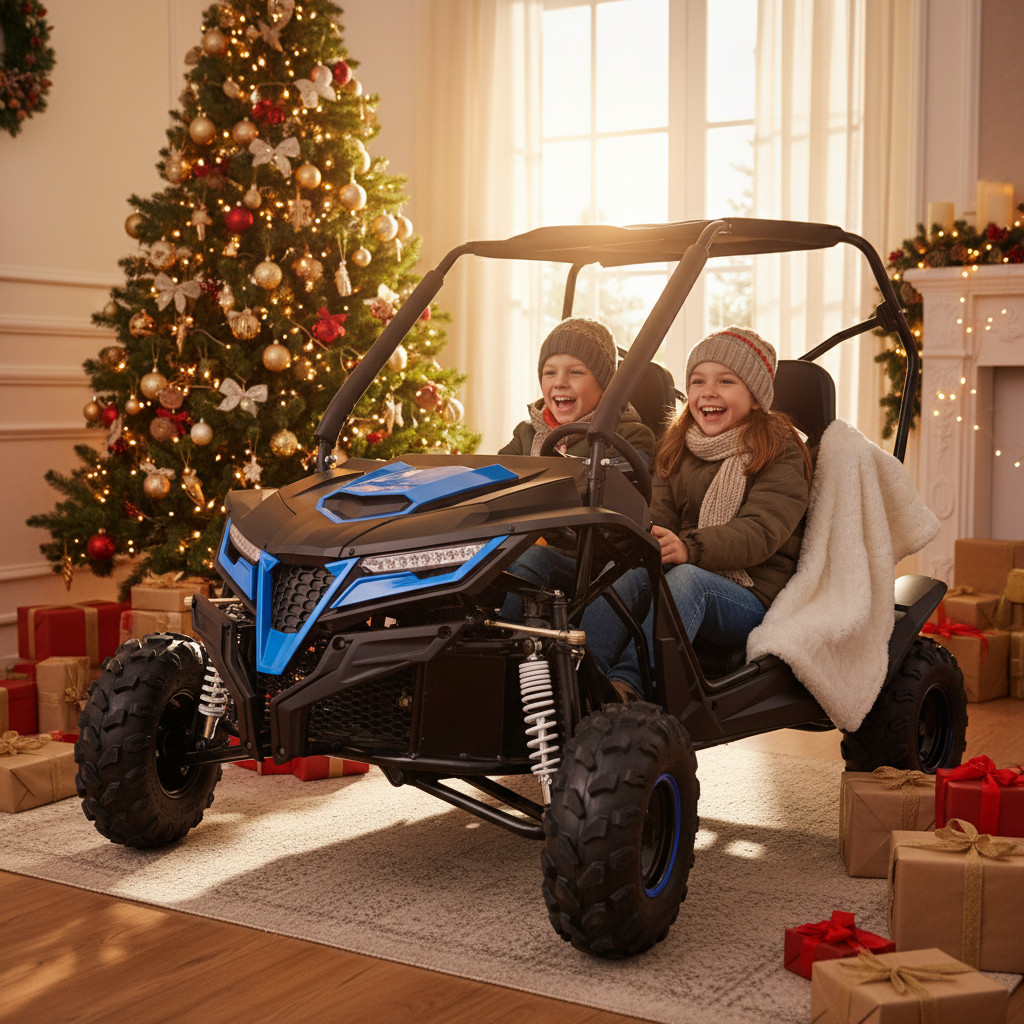 Dětská benzínová Super Buggy 208ccm AUTOMAT - modrá