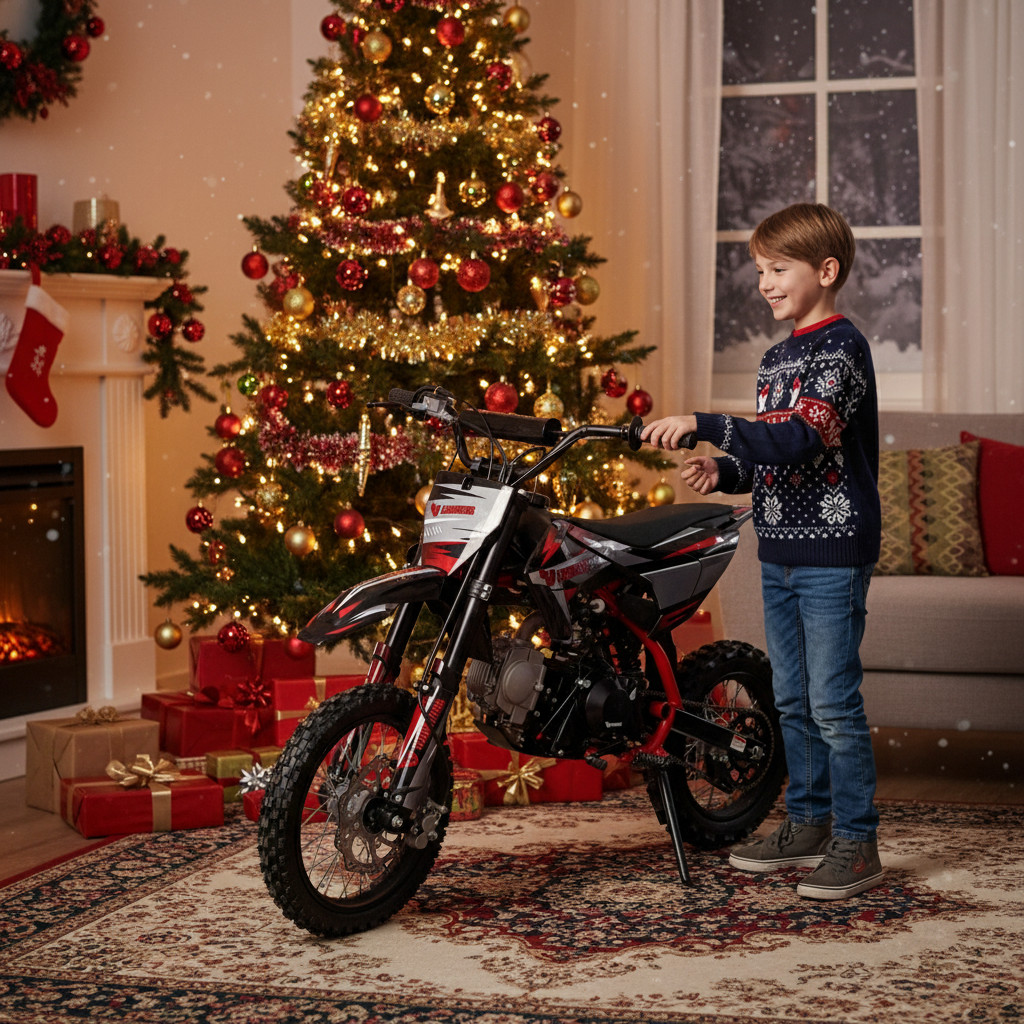 Novinka roku 2025 Pitbike Leramotors Cannon v poloautomatu má 4 rychlosti s řazením bez spojky. Potěší Vás elektrický startér. DOBA DORUČENÍ DO 2-3 PRACOVNÍCH DNÍ
 Dětská benzínová motorka Pitbike Leramotors CANNON 125ccm 4T 14/12 E-START - červená