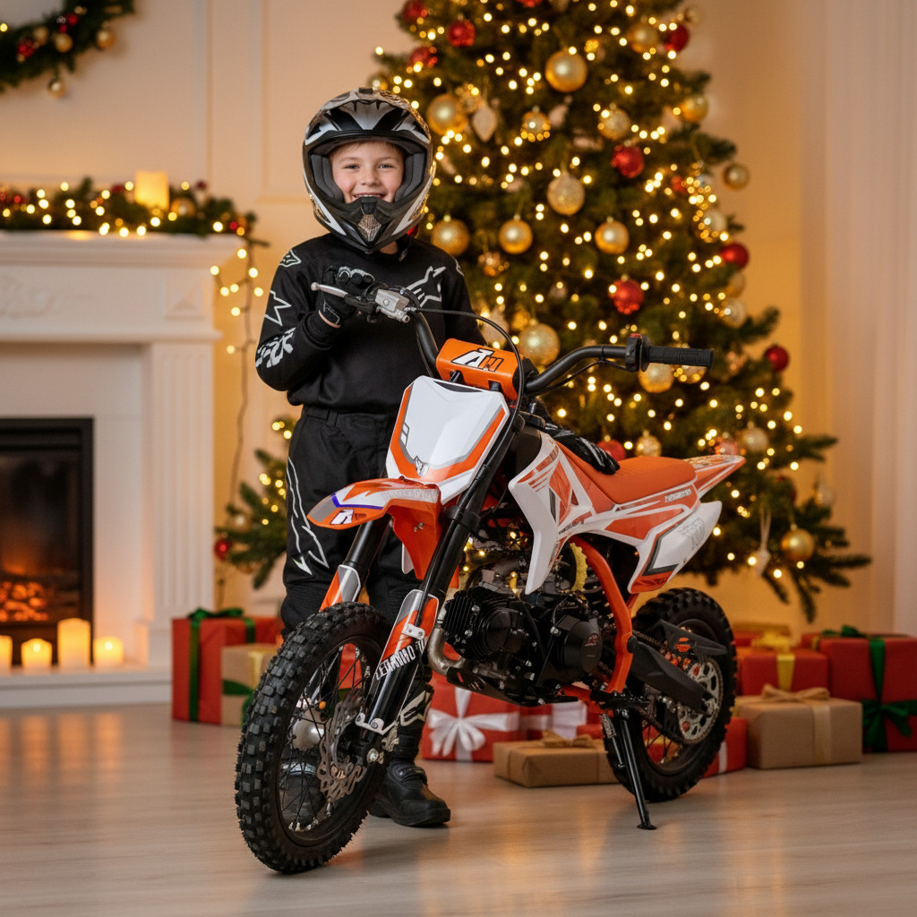 Dětský benzínový pitbike Leramotors By Apollo THUNDER 125ccm poloautomat 14/12 E-Start je ideální pro mladé začínající i pokročilé jezdce. Čtyřtaktní jednoválcový vzduchem chlazený .. Dětská benzínová motorka Pitbike Leramotors By Apollo THUNDER 125ccm poloautomat 14/12 E-Start - oranžová