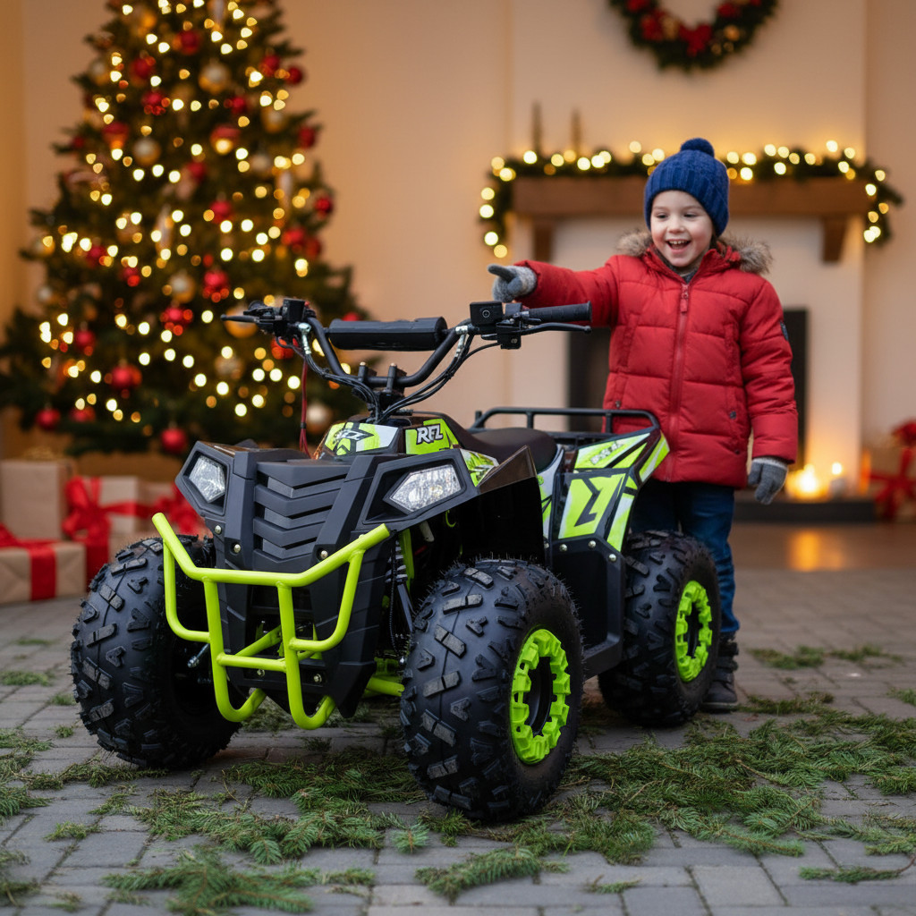 Čtyřkolka pro malé závodníky - Značka APOLLO COMMANDER představuje nový velmi atraktivní model s elektrickým motorem o výkonu 1000W. Čtyřkolka je vhodná pro začínající jezdce od 5-10.. Dětská elektrická čtyřkolka Leramotors by APOLLO COMMANDER 1000W - zelená